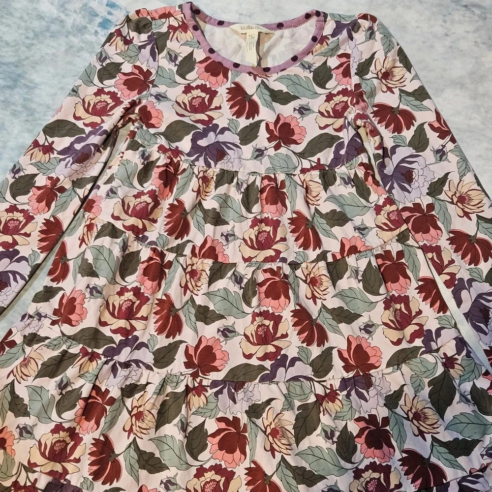 Matilda Jane Little Miss Alice Girls Size 6 Floral Tiered Dress Long Sleeve
